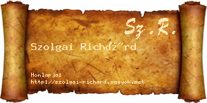 Szolgai Richárd névjegykártya
