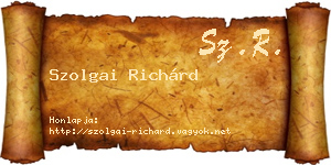 Szolgai Richárd névjegykártya